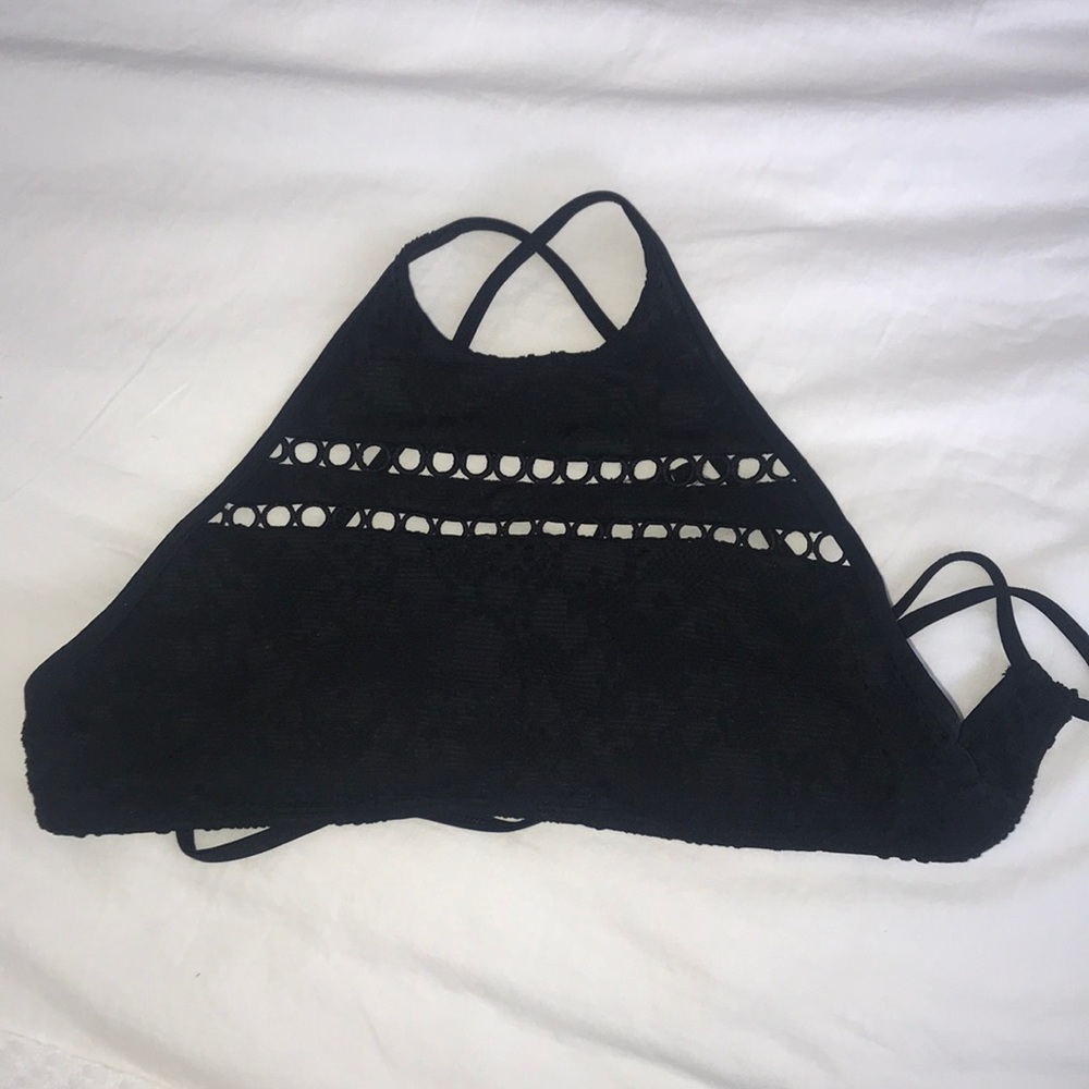 Black high neck bikini top